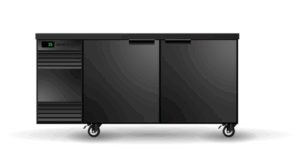 BackBar CounterLine Underbench Chiller 2 Door Solid Swing | Black/White