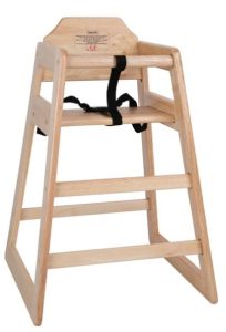 High Chair Natural Finish Wood