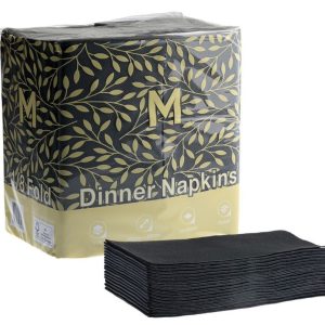 Serviette Dinner Quilted 8F | Black