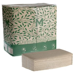 Serviette Dinner Quilted 8F | Brown Pkt 100/8