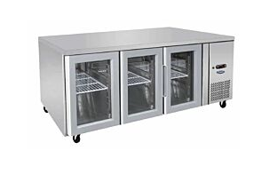 Atosa Chiller Underbench 3 Door Glass | 1795mm
