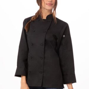 Chef Jacket Sofia Womens Lite Black Large