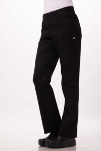 Chef Pants Womens Lightweight Slim Fit Black Large