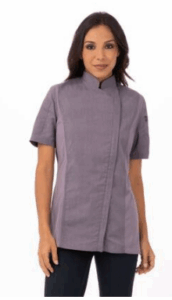 Chef Jacket Zipper Womens Springfield Purple Large