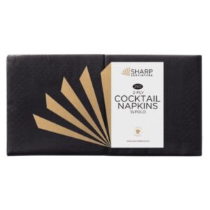 Serviette Cocktail 2Ply Black