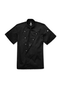 Chef Jacket Press Stud Mens Cannes Black Medium