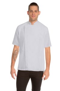 Chef Jacket Press Stud Mens Cannes White Small