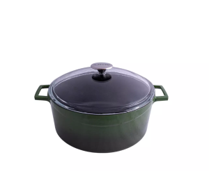 Casserole Green Lava Glaze, Glass Lid 4.5lt