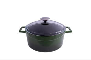 Casserole Green Lava Glaze, Glass Lid 6.7lt
