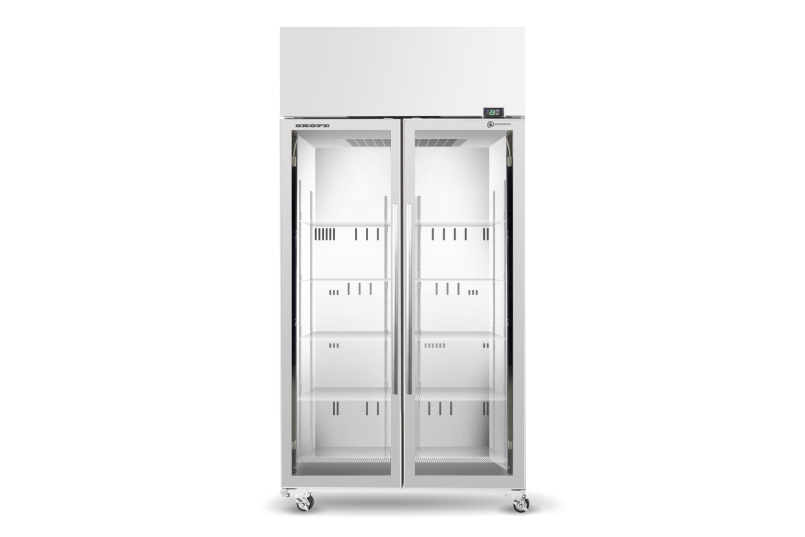 TME ActiveCore Chiller Upright 2 Door Glass | White