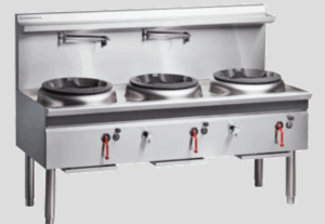 Gas Waterless Wok | 3 Hole | 3 Chimney | 1800mm