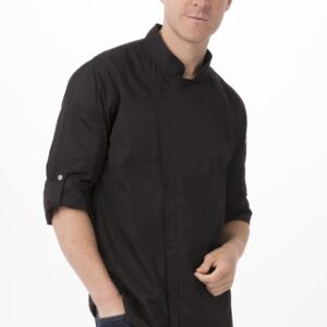Chef Jacket Hartford Mens Zipper Black Large