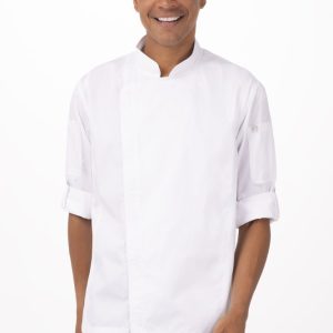 Chef Jacket Hartford Mens Zipper White Medium