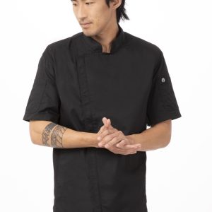 Chef Jacket Zipper Mens Springfield Black Medium