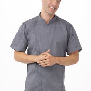 Chef Jacket Zipper Mens Springfield Ink Blue Small
