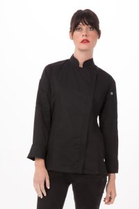 Chef Jacket Hartford Womens Zipper Black XS