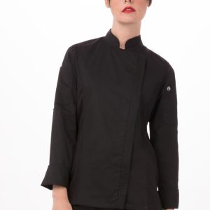 Chef Jacket Hartford Womens Zipper Black XS