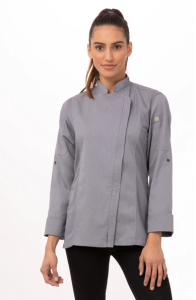 Chef Jacket Hartford Womens Zipper Grey XS