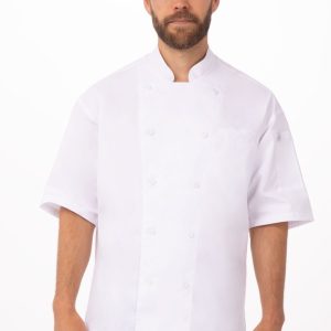 Chef Jacket Palermo Mens S/S Cool Vent White Medium