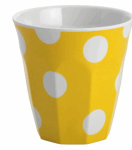 JAB Melamine Tumbler | Yellow with White dots 200ml