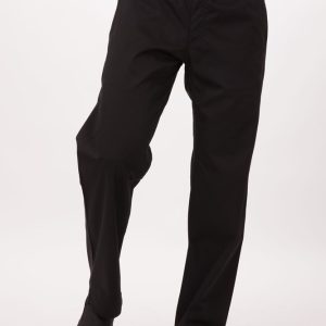 Chef Pants Lightweight Slim Fit Black Large