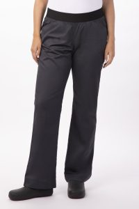 Chef Pants Womens Lightweight Slim Fit Black XL