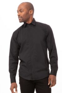 Shirt Mens Shelby Zip Front Black Medium