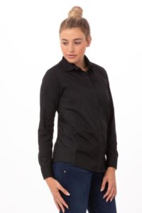 Shirt Womens Shelby Zip Front Black 2XL