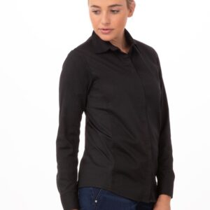 Shirt Womens Shelby Zip Front Black 2XL