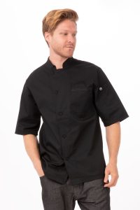 Chef Jacket Valais Mens V-Series Black Medium