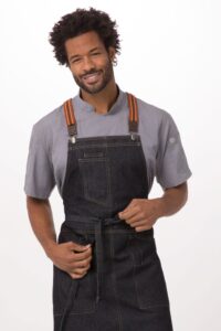 Apron Suspenders Striped Berkeley Rust Clay