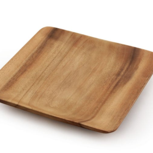 Square Plate 255mm Solid Acacia