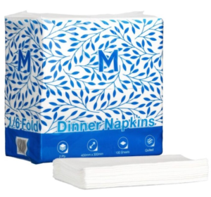 Servette Dinner 2Ply White 1/6 Fold | Pkt 100/8