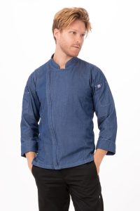 Chef Jacket Mens Gramercy Indgio Blue Medium