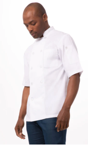 Chef Jacket Volnay Mens Short Sleeve White 2XL