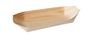 Bio Wood Oval Boat 225x110mm  Pkt 50