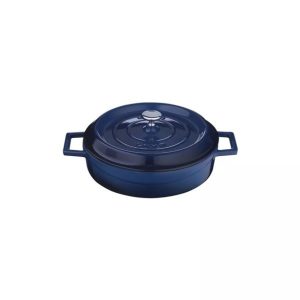 Casserole Round Low Cast Iron Blue 240x60mm 2.4ltr