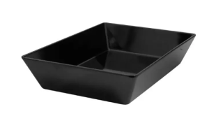 Melamine Deep Rect Dish Black | 350x250x70mm