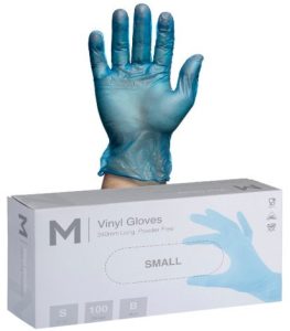 Blue Vinyl Gloves Powder Free 100's | Small