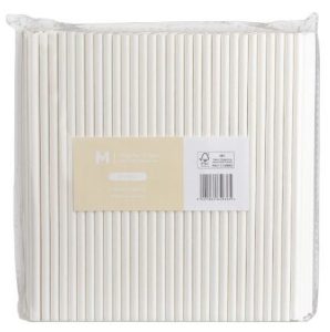 Straw Paper Straight White Pkt 250