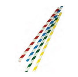 Straws Paper Mixed Colours  Pkt 250/20