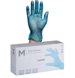 Blue Vinyl Gloves Powder Free 100's | Medium