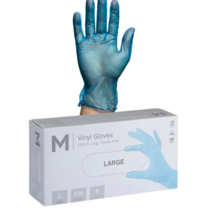 Blue Vinyl Gloves Powder Free 100's | Medium