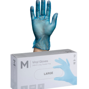 Blue Vinyl Gloves Powder Free 100's | Large