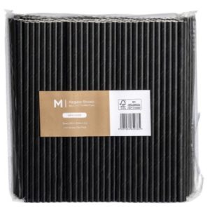 Straw Paper Straight Black Pkt 250/ 10